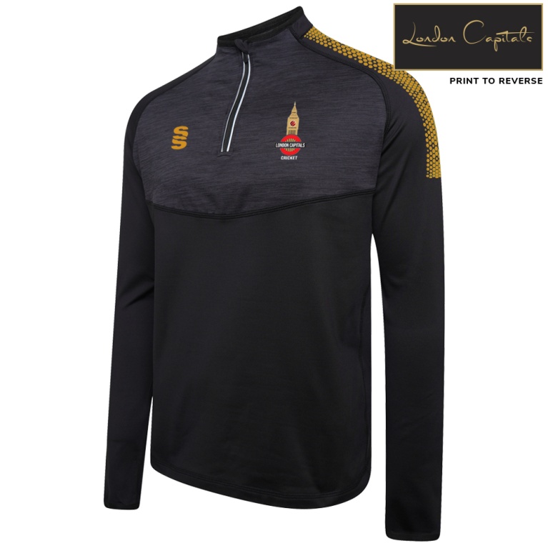 1/4 Zip Dual Performance Top - Black/Gold - Unisex