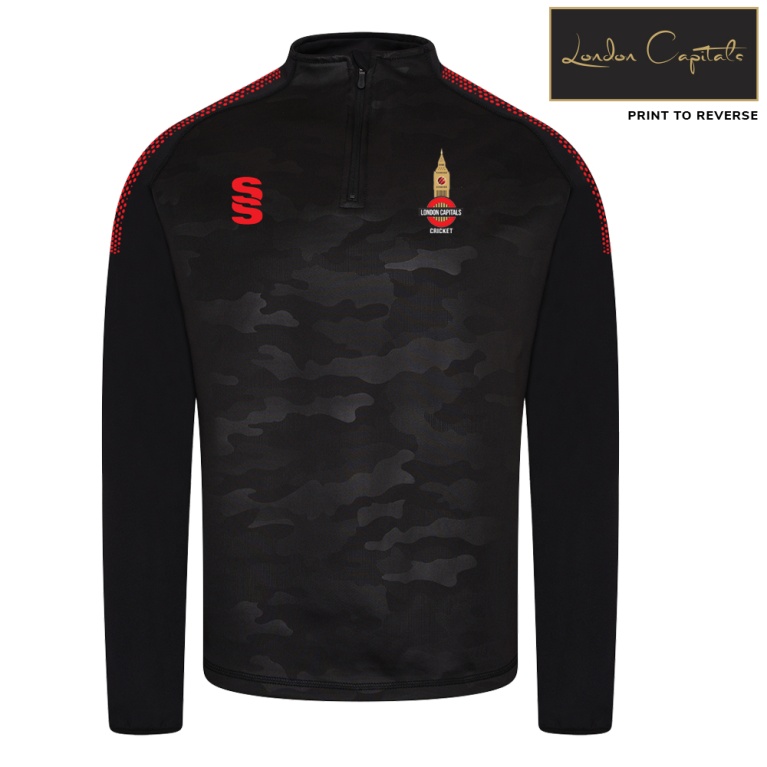 Camo 1/4 Zip Performance Top - Black/Red - Unisex