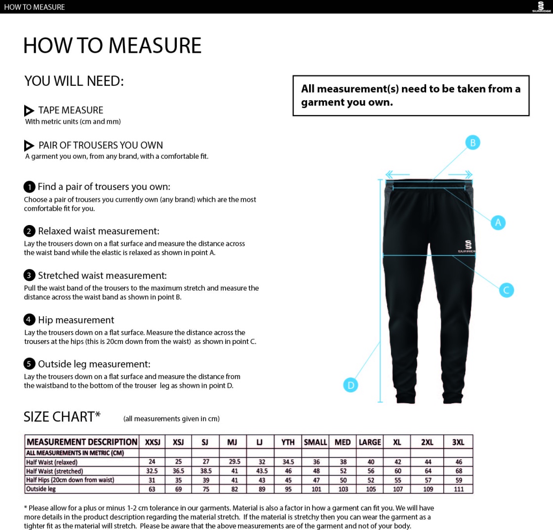 Dual Skinny Pant - Black/Red - Unisex - Size Guide